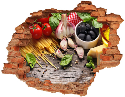 Hole wall sticker Italian food