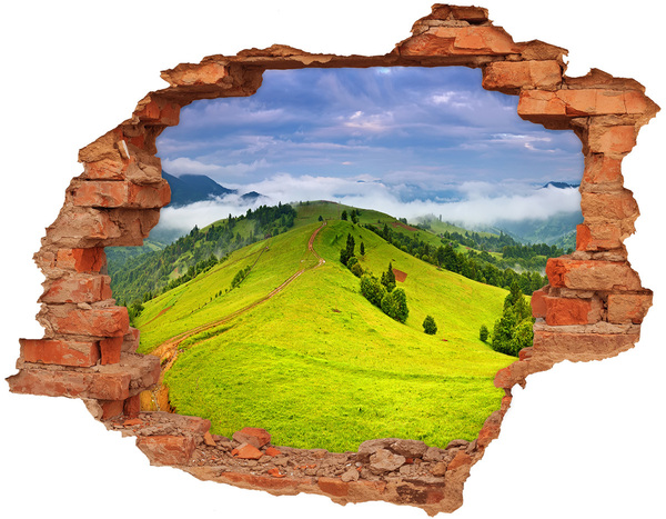 Hole in the wall decal Green Hills in the Clouds