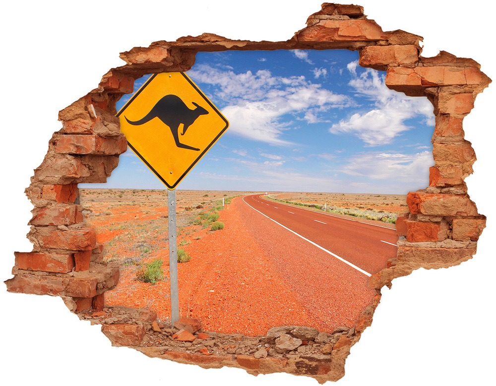 Hole in the wall sticker Road in Australia