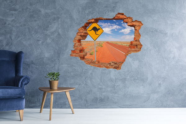 Hole in the wall sticker Road in Australia