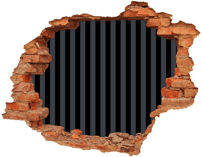 Hole in the wall sticker Black and gray stripes