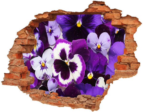 Hole in the wall sticker Pansies