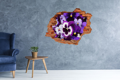 Hole in the wall sticker Pansies