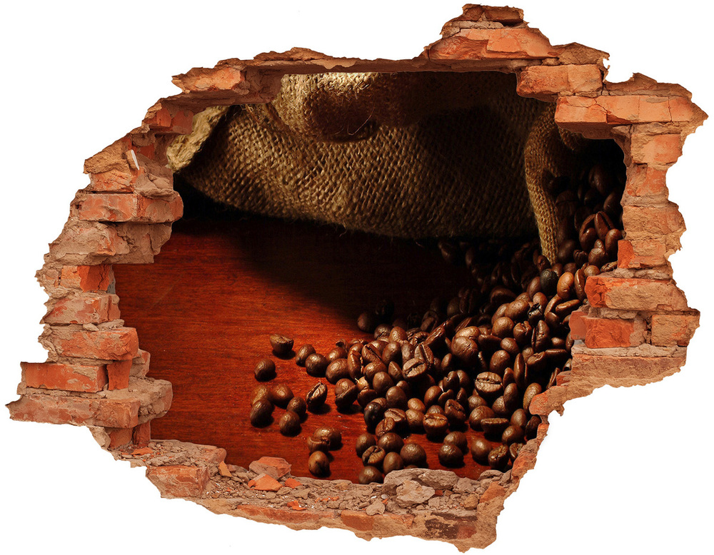 Hole in the wall decal Coffee beans