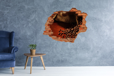 Hole in the wall decal Coffee beans