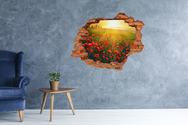Hole in the wall decal Floral landscape in the meadow