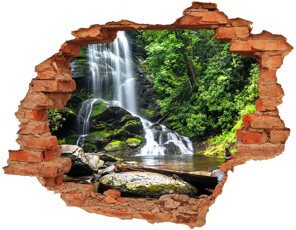 Hole in the wall decal Waterfall in the forest