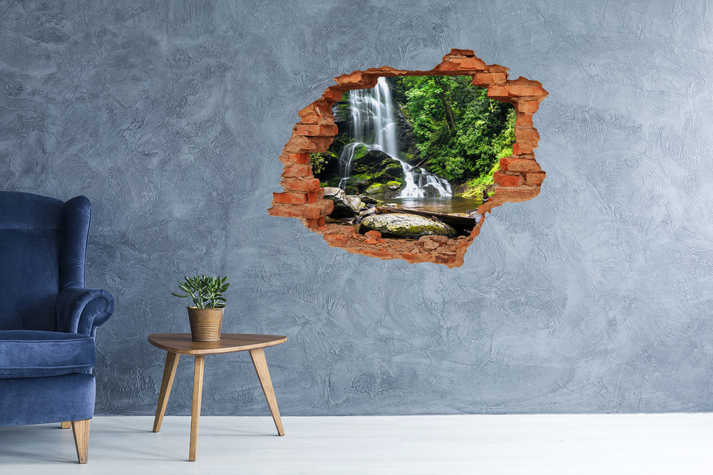 Hole in the wall decal Waterfall in the forest