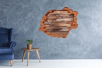 Hole in the wall decal Wooden wall