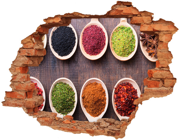 Hole wall sticker Colorful spices