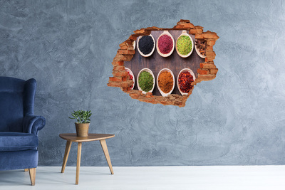 Hole wall sticker Colorful spices