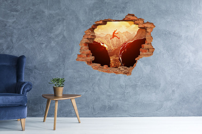 Hole wall sticker Jump over the abyss