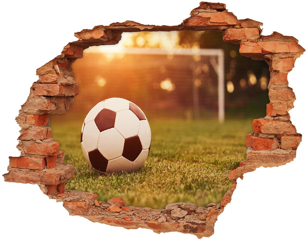 3D wall hole Football on the pitch