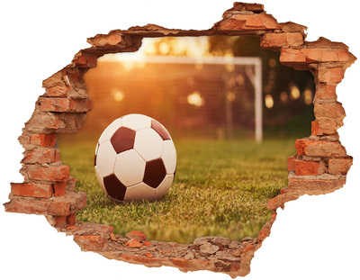 3D wall hole Football on the pitch