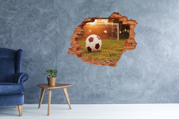 3D wall hole Football on the pitch