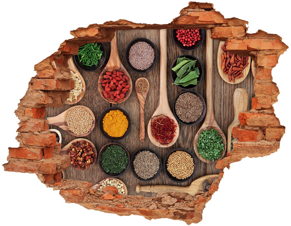 Hole wall sticker Spices from around the world