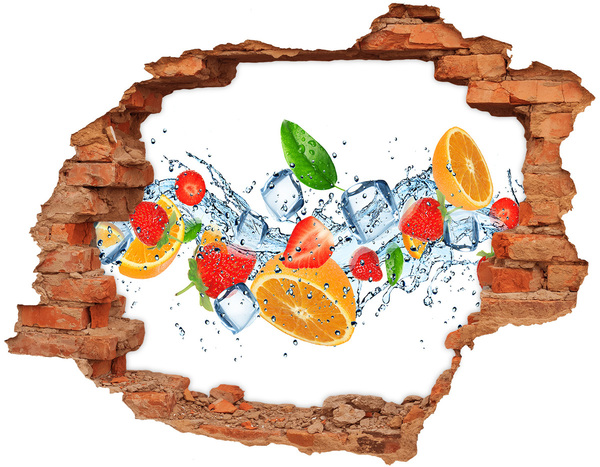 Hole wall sticker Fruit cocktail in a water explosion