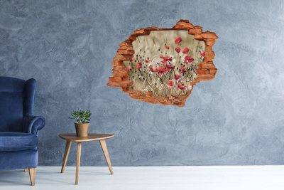 Hole wall sticker A floral paradise among concrete