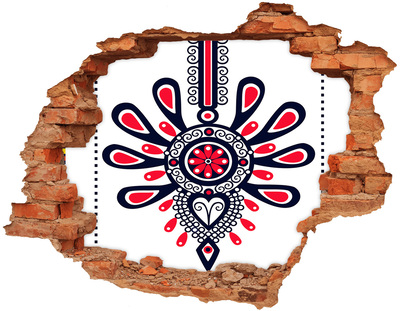 Hole in the wall sticker Colorful ethnic pattern in a hole in the wall