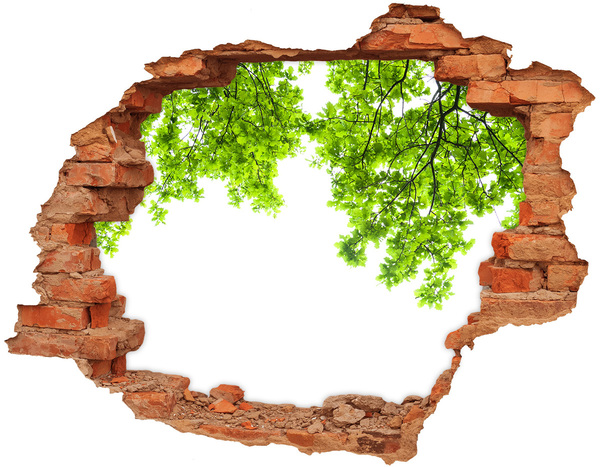 Hole in the wall sticker A green oasis behind the wall