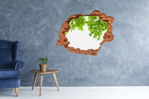 Hole in the wall sticker Oak leaves