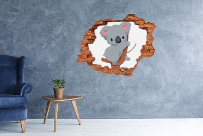 Hole wall sticker Koala in a hole in the wall