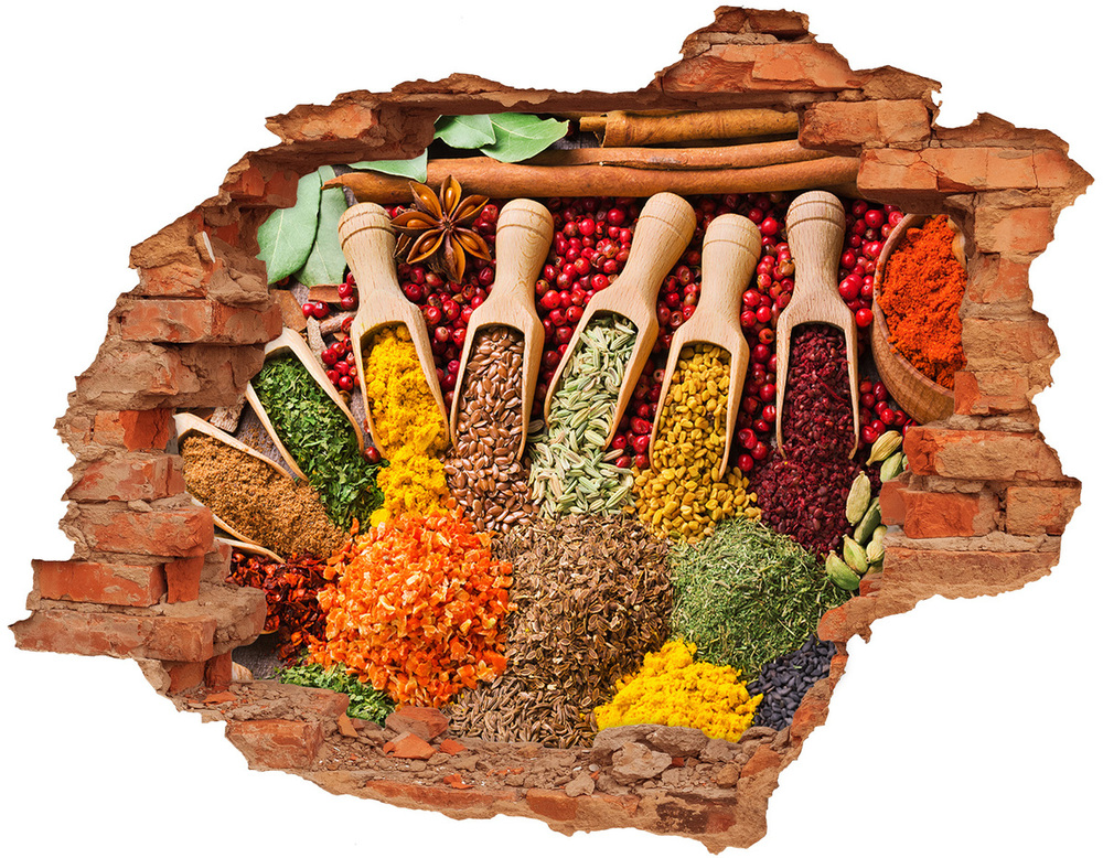 Hole in the wall decal Colorful spices