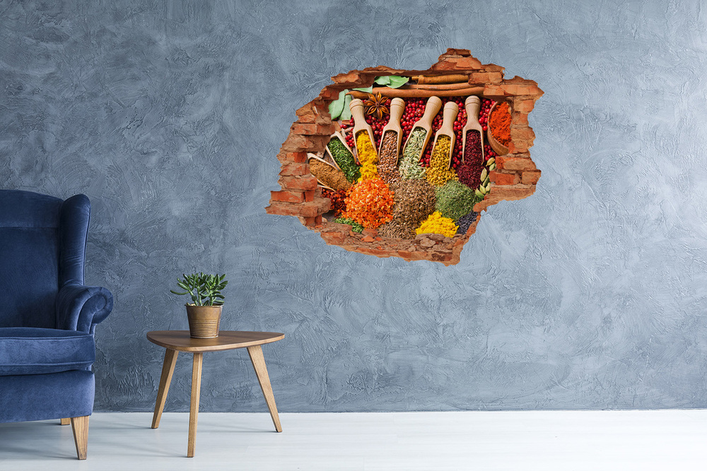 Hole in the wall decal Colorful spices