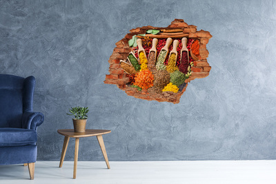 Hole in the wall decal Colorful spices