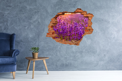 Hole in the wall sticker Lavender flower meadow