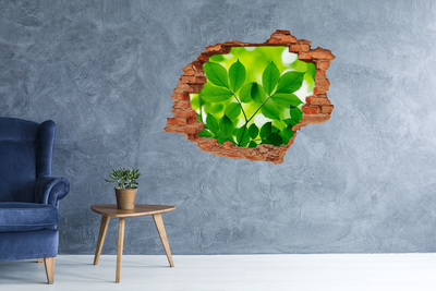 Hole in the wall decal Green leaves