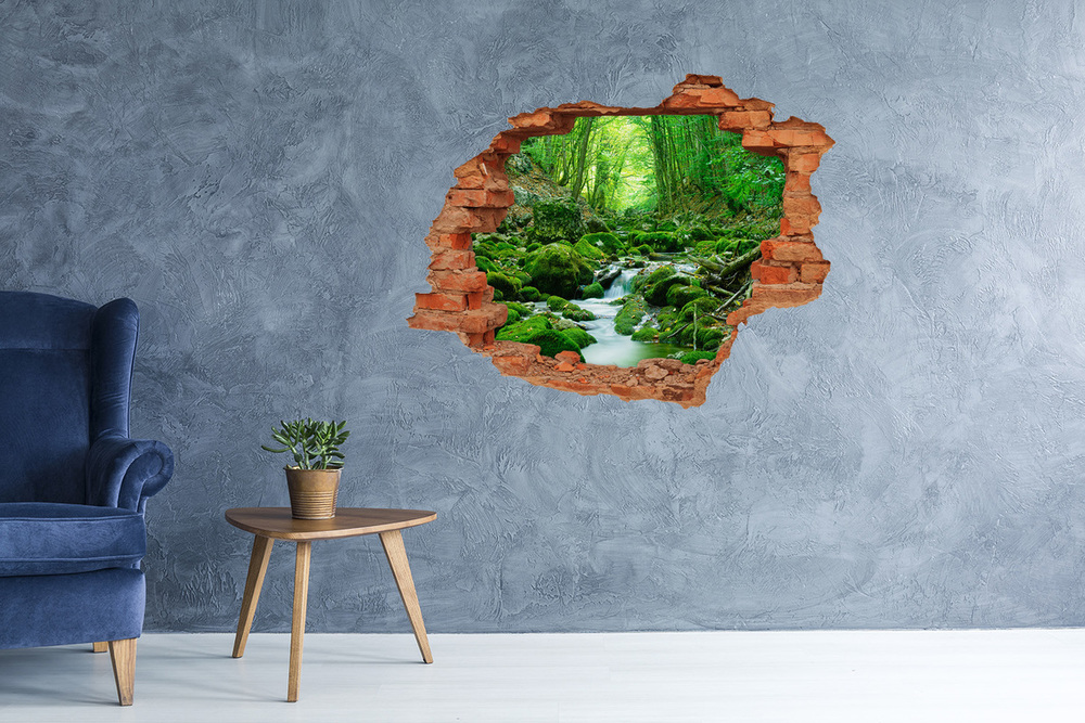 Hole in the wall decal Stream in the forest