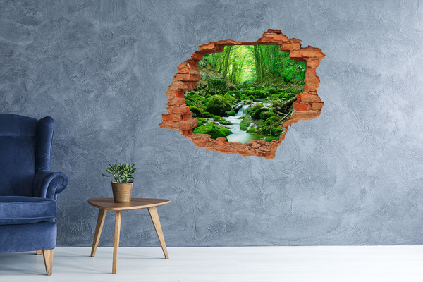 Hole in the wall decal Stream in the forest