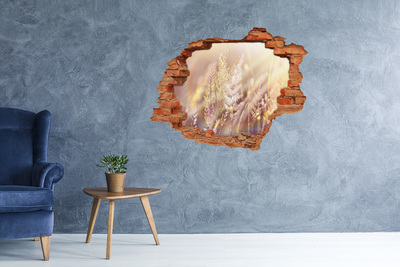 Hole in the wall sticker Flower meadow behind the wall