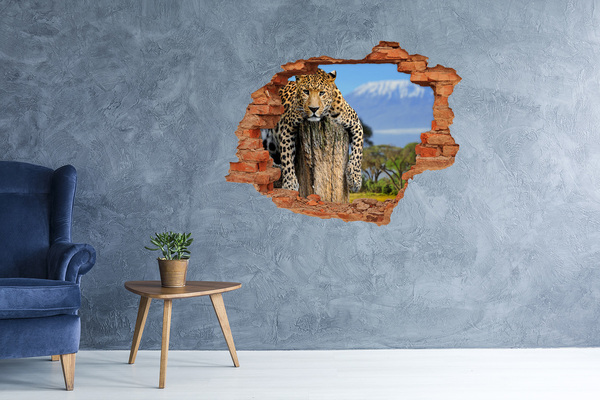 Hole in the wall sticker Leopard on the trunk