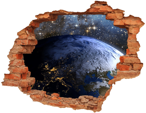 Hole in the wall sticker Cosmic view of Earth