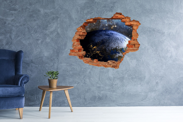 Hole in the wall sticker Cosmic view of Earth
