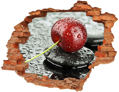 Hole in the wall decal Juicy cherry on the stones