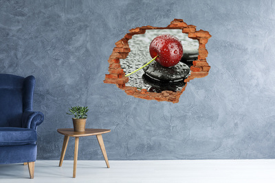 Hole in the wall decal Juicy cherry on the stones