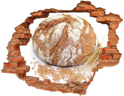 3D wall hole wallpaper Bread and wheat