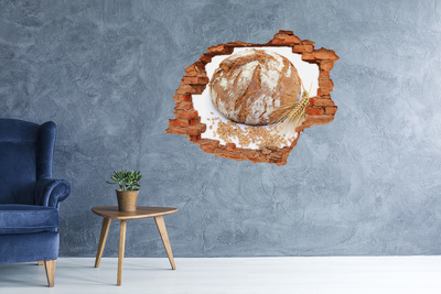 3D wall hole wallpaper Bread and wheat