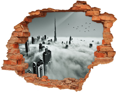 Hole wall sticker City in the clouds
