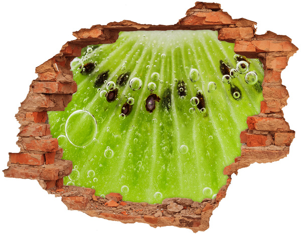 Hole wall sticker Green fruit with water drops