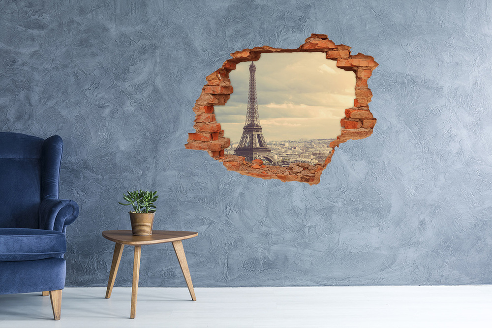 Hole in the wall sticker Eiffel Paris tower