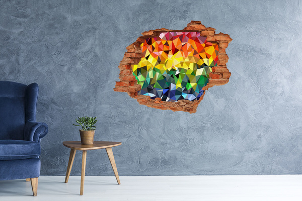 Hole wall sticker Colorful hole in the wall