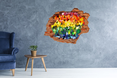 Hole wall sticker Colorful hole in the wall