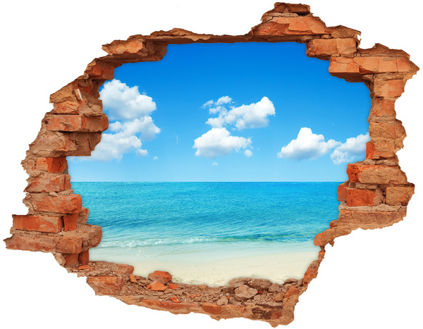 Hole in the wall decal View of a tropical beach