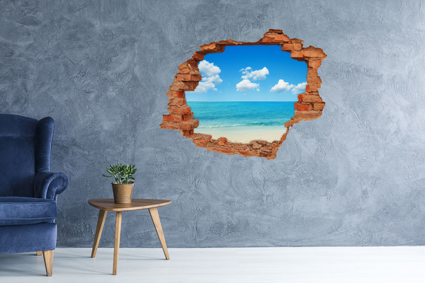 Hole in the wall decal View of a tropical beach