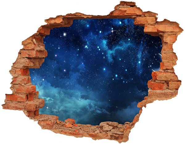 Hole wall sticker Cosmic space behind the wall