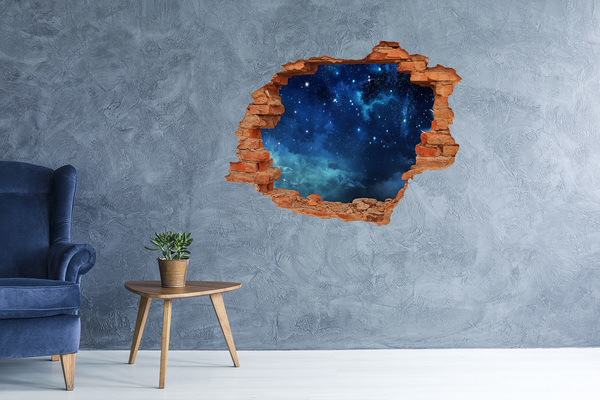 Hole wall sticker Cosmic space behind the wall